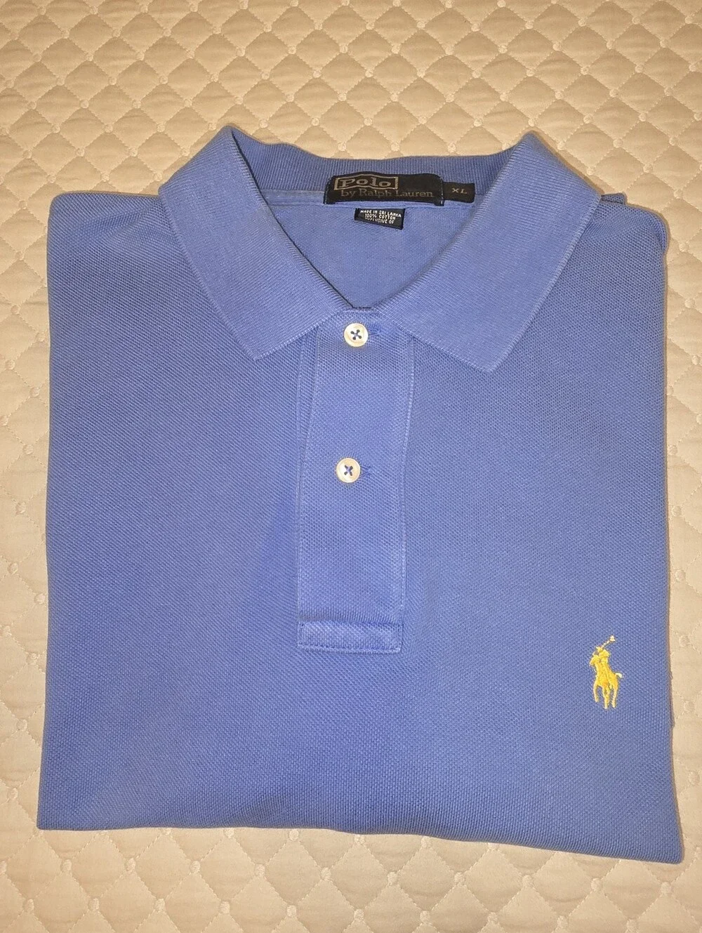 XL- Ralph Lauren Polo Shirt in Royal Blue with Yellow Pony. (PRISTINE CONDITION)
